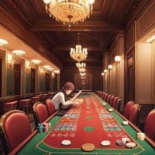 Antarmuka permainan Live Blackjack di punk toto dengan tampilan meja dealer dan area taruhan pemain
